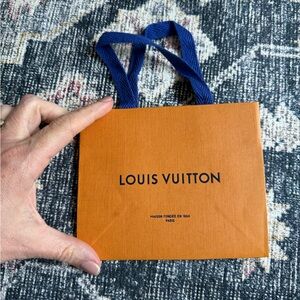 Louis Vuitton Orange Gift Bag with Blue Handles